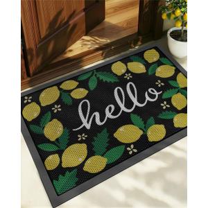 Color&Geometry Outdoor Door Mat, Resilient & Flexible Non-Slip Door Mat 32"x48", Dirt Trapping Waterproof Doormat, Welcome Mat for Porch, Patio & Entryway, Lemon Lime