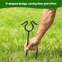 14 inch Garden Hose Guide Spike, 6 Pack Metal Hose Guides for Garden Heavy Duty Rustproof Coated Stake Keeps Water Hose Out of Flower Beds for Outside Lawn & Yard Plant Protection (Black)