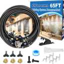 Pre-Assembled Mister Hose for Outside Patio, Misting System for Outdoor, 65Ft|20M. Backyard Cooling Mist for Garden, Greenhouse, Deck, Umbrella, Canopy, Pool, Porch.Trampoline Sprinkler Park, Chicken (Black)