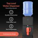 Brio 130 Series Top-Load Water Cooler Dispenser for 3- and 5-Gallon Bottles, Hot & Cold, Spill-Free Loading, Child Safety Lock, Energy Star 3.0, Black