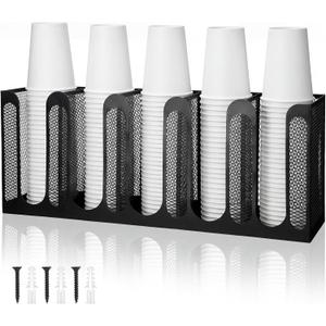 Maxcheck Cup Lid Holder, 5 Compartments, 8 x 20 x 4 Inch, Metal