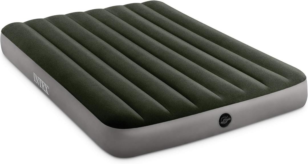 Intex 64778E Dura-Beam Standard Prestige Air Mattress: Fiber-Tech  Full Size  Hand-Held Battery Pump  10in Bed Height  600lb Weight Capacity