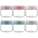 NETANY 6-pack 8oz Glass Jars with Airtight Lids, Overnight Oats Containers with Lids, Wide Mouth Mason Salad Jars, Glass Food Storage Containers for Snacks Yogurt Spice Sugar