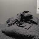 HYMOKEGE Queen Comforter Set Seersucker 7 Pieces, All Season Luxury Bed in a Bag for Bedroom, Bedding Set with Comforters, Sheets, Pillowcases & Shams, Dark Grey