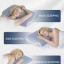 Mellow Sleep Pillow for Side & Back Sleepers - Cervical Neck Pillows for Neck Support & Shoulder Pain Relief, Ice Silk Pillowcase, Eco Friendly & Durable Material
