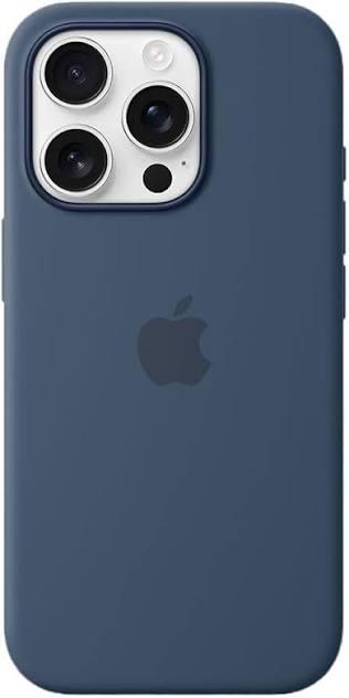 Apple iPhone 16 Pro Max Silicone Case with MagSafe and Camera Control: Lightweight Phone Case, Wireless Charging Compatible, Smooth Matte Finish; Denim