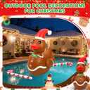 Lenwen 4ft Christmas Inflatable Duck Outdoor Decoration, Blow up Rubber Duck with Giant Candy Cane Inflatable Pool Float Golf Cart Decor for Xmas Holiday Yard Lawn Party Favor