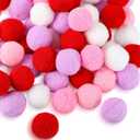 200 Pieces 1 Inch Colorful Felt Pompom Balls Valentine's Day Felt Balls Decorative Felt Ball DIY Handmade Felted Balls for Valentine's Day DIY Craft Garlands Decoration (Stylish Colors)