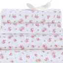 Modern Threads Silky Soft Microfiber and Wrinkle Free Sheets - Luxurious Microfiber Bed Sheets Includes Flat Sheet, Fitted Sheet with Deep Pockets, & Pillowcases Ivory, Queen (17 Roses on Ivory)