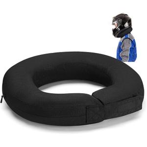 Helmet and Neck Support Collar 360 Degree Tapered Racing Neck Collar Brace Helmet Support with Hook and Loop Closure for Racing(Black)
