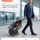 Transport Wheelchair Lightweight Foldable with Telescopic Handle, Portable Folding Wheelchair with Hand Brakes, Compact Travel Wheelchair for Adults & Seniors, Easy Storage,Only 22LBS (Orange)