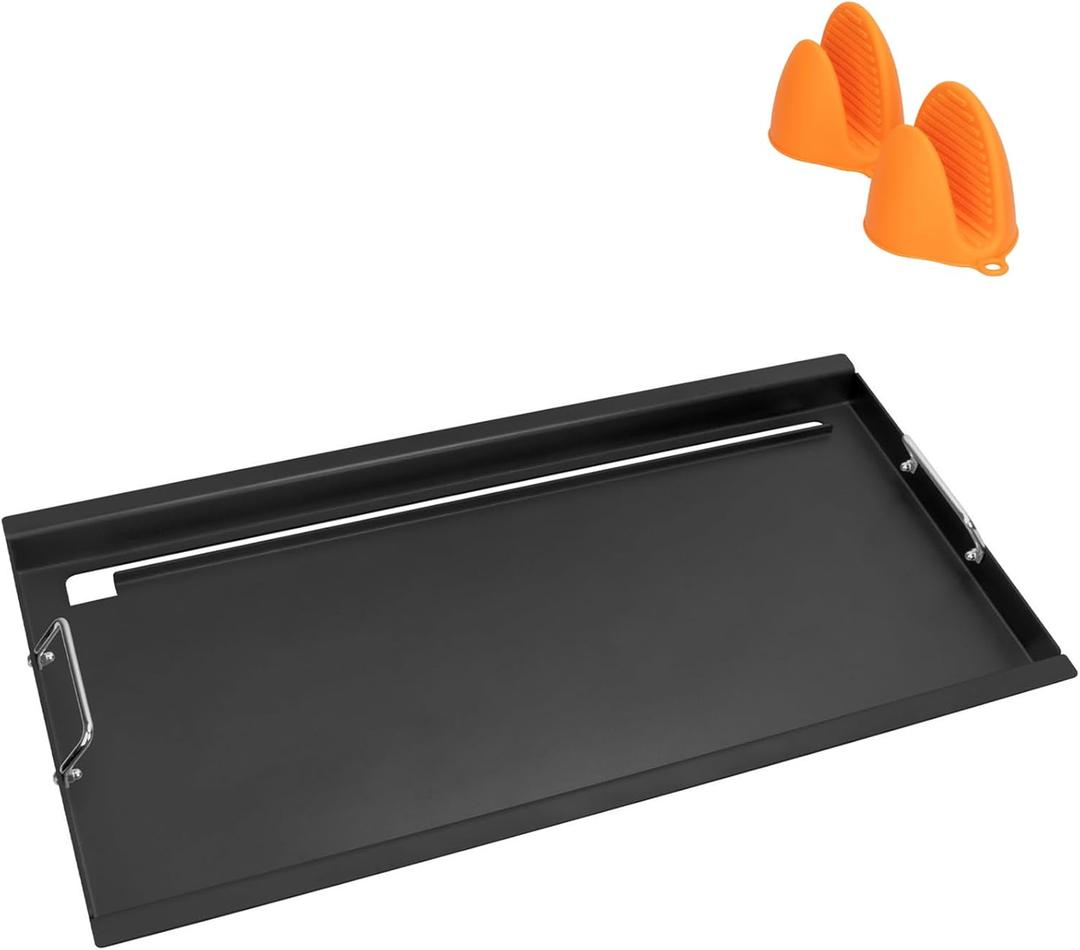 Full-Size Griddle Inserts for Nexgrill Home Depot 6 Burner, Flat Top Griddle with Silicone Handles for Nexgrill 720-0896 720-0896B 720-0896E 720-0896C 720-0898 720-0898A 720-0896BK 720-0896CP Grills (17"x32")