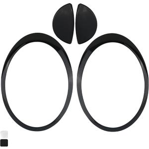 Osompar Headlight Trim Ring with Headlight Washer Cover Compatible with 2007-2015 MINI Cooper Gen2 R55 R56 R57 R58 R59 Black Pair Replaces 51137149905 61672752559 Driver Passenger Side