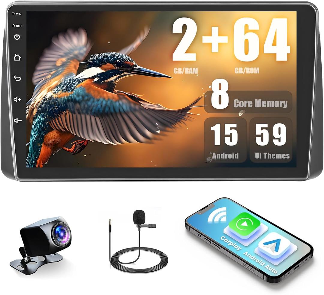 2+64GB Radio for Dodge Grand Caravan 2011-2020 Chrysler Town & Country 2011-2016 Chrysler Grand Voyager 2011-2015 Android 15 CarPlay Stereo 8 Core 9" Touchscreen GPS 59UI Backup Camera