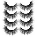 ALICROWN Faux Mink Lashes Pack 3D Volume Natural Thick Volume Wispies Cross False Eyelashes