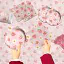 Strawberry Party Decorations - Strawberry Themed Birthday Tableware Disposable Plate,Tablecloth,Napkin Sweet One Party Decorations for Berry First Birthday Supplies