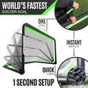 QuickPlay Rhino Folding Aluminum Soccer Goals for Coaching & Training 1-second fold-out setup, Pre-attached net, 50mm aluminum frame, Freestanding, Indoor, outdoor & grass, Small-sided games (4 x 2.5')