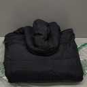 Womens Reversible Long Puffer Coat Sherpa Lined Hooded Winter Jacket (Small, Black)