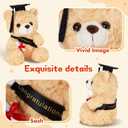 9" Graduation Bear Class of 2026 Teddy Bear Stuffed Animal with Black Grad Cap Soft Light Brown Kindergarten Preschool High School College Graduation Gift for Boys and Girls
