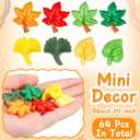 64 Pcs Mini Fall Leaves Vase Filler Miniature Fall Decorations Thanksgiving Tiny Maple Kit Table Scatter Flatback Charms Resin Autumn Maple for DIY Craft Filler Embellishment Decoration Accessories