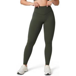 UNISSU Hugcurve No Front Seam Full Length High Waisted Workout Leggings for Women Buttery Yoga Pants Athletic Tights - 28'' (Green, XS)