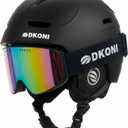 DKONI Ski Helmet with Goggles, Ski Helmet for Adults Snowboard Helmet Men Women Youth Certified Snow Sports Helmet for Skiing Snowboarding (M: 21.2-22.5 (54-58cm), Black)