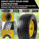 AR-PRO (2-Pack) 16x6.50-8 Flat-Free Tire and Wheel Assembly, Solid Riding Mower Lawn Tractor Tire, 3" Offset Hub, 3/4" Bushings, Perfect for Garden Tractors & Yard Equipment