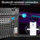 8 Channel Audio Mixer with Bluetooth, Professional DJ Mixer Board with 48V Phantom Power, USB Audio Interface & MP3 Player, Sound Mixing Console for Podcast, Home Studio, Live Streaming & Recording