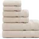 Tommy Hilfiger - Bath Towels, Super Soft & Absorbent Premium Material with Zero Twist, Oeko-Tex Certified (Harborside Solid Beige, 6-Pack, Bath Towel Measures 30"W X 56"L, Hand Towel Measures 16"W X 28"L, Wash Cloth Measures 13"W X 13"L )
