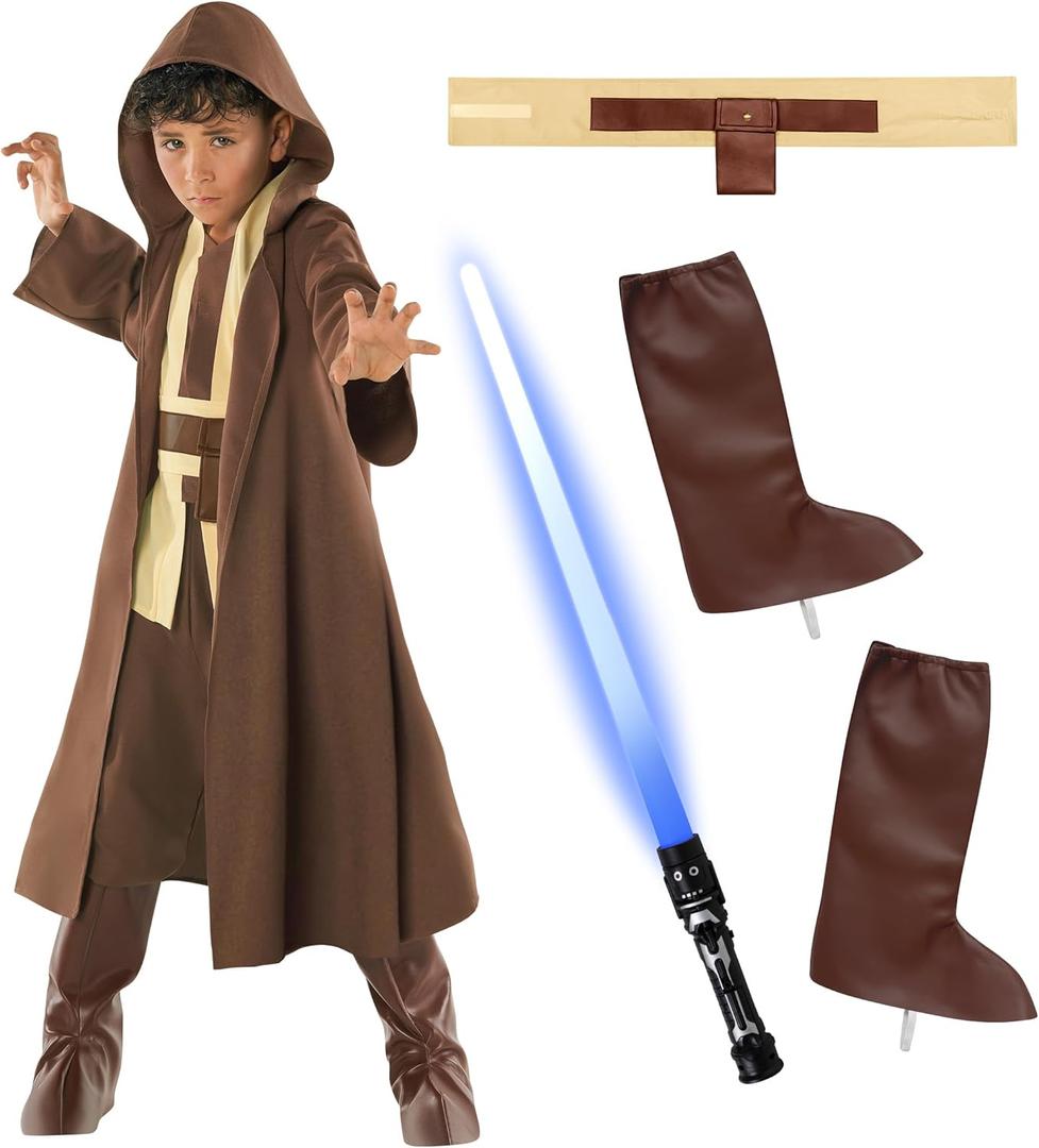 Morph Fantasy Hooded Robe And Sabre - Star Costume Boys - Halloween Costumes For Boys - Space Cosplay For Kids Halloween (X-Large)