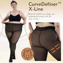 Fleece Lined Tights Leggings Women Plus Size, Thermal Warm Skin Tone Black Sheer for Winter Smooth Out Fat Lumps (X-Large-XX-Large, Caramel Cloud)