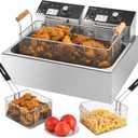 Commercial Deep Fryer with Basket, 3400W Electric Fryer Pot with Baskets
