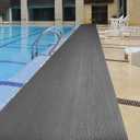 PVC Drainage Floor Mat Non-Slip Commercial Wet Area Mat for Outdoor and Indoor Restaurant Kitchen Bar Swimming Pool Splash Matting Water Drain Flooring Mat,Grey, 3x16.4FT