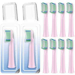 Toolsy 10 Pack Toothbrush Replacement Heads Compatible with Rtauys M5 Sonic Electric Toothbrush (Sakura Pink, 10 Count(Pack of 1))
