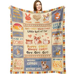 Ryubein Corgi Blankets 50" X 60", Corgi Gifts for Corgis Lovers, Corgis Gifts for Women Men Kids Girls Boys Adults, Christmas Birthday Cute Funny Blanket for All Ages