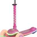 Kids Scooter for Toddlers Ages 2-5, 3 Wheel Scooter with Lean-to-Steer, Adjustable Handlebar, Anti-Slip Deck, Light-Up Wheels, Foldable First Scooter for Boys and Girls