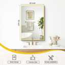 Bathroom Mirror for Wall, 2 Pack 20"x30" Gold Vanity Mirror | Sturdy Rectangular Metal Frame, HD Tempered Glass, Hangs Horizontally or Vertically in Bedroom, Living Room, Entryway