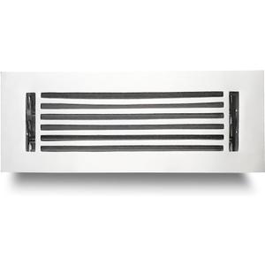 Prima Decorative Cast Aluminium Floor Register/Vent Cover : 3"x10" with Damper for Floors, Walls & Ceilings, Metal, Paintable, Modern Linear Design, Natural Aluminium/Satin (VR-109)