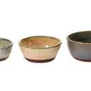 Stoneware Bowls with Reactive Glaze Finish, Set of 3