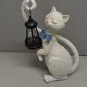 WHIMSYNOOK 10.7" White Cat Solar Garden Light Statue – Outdoor Garden & Yard Decor, LED Lantern, Gift for Cat Lovers