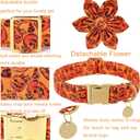 XL Halloween Puppy Collar with Cotton Flowers, Durable Metal Buckle, 16-26in