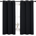NICETOWN Pitch Black Solid Thermal Insulated Grommet Blackout Curtains/Drapes for Bedroom Window (2 Panels, 42 inches Wide by 63 inches Long, Black)