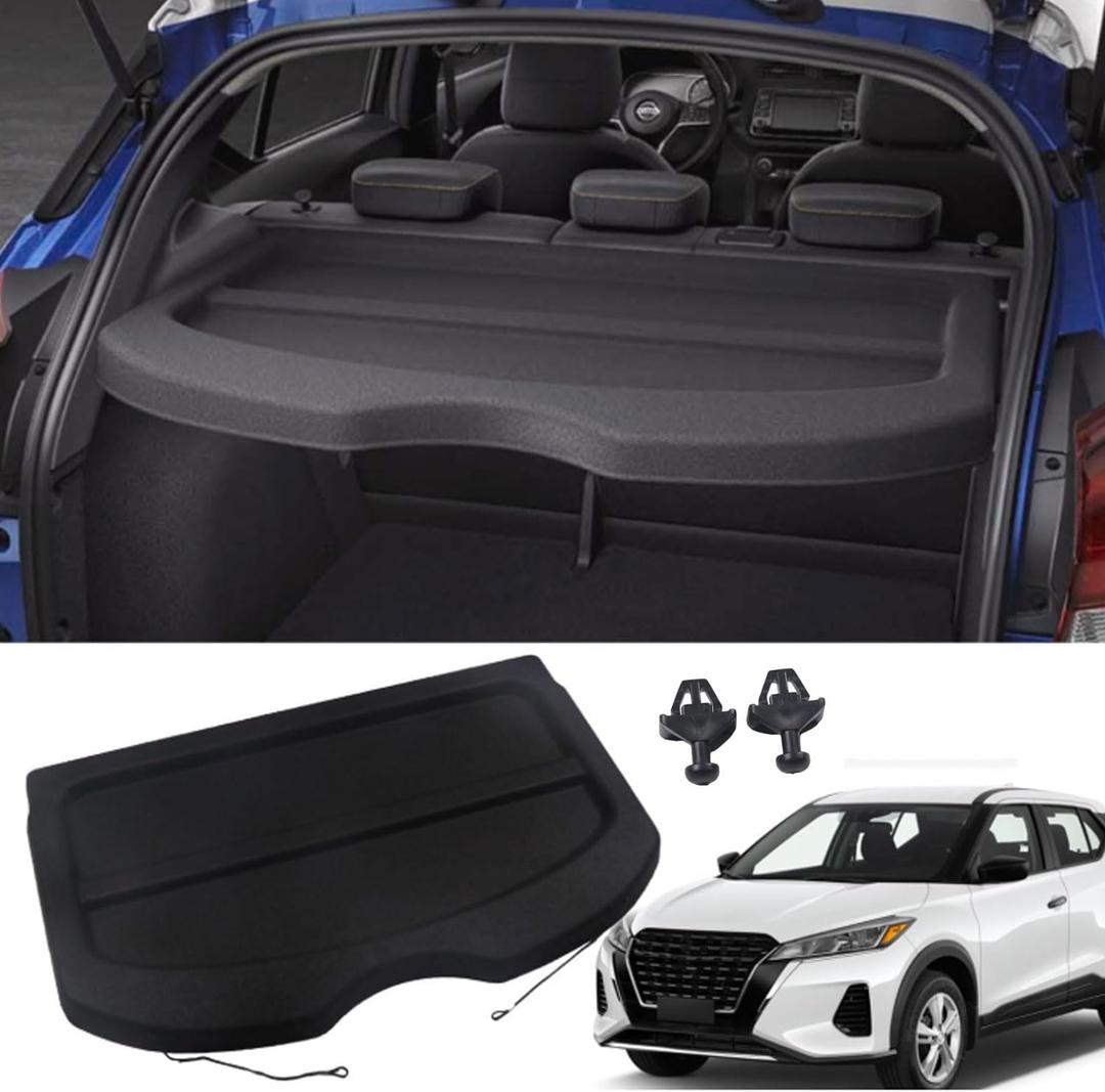 for Nissan Kicks Cargo Cover 2024 2018 2019 2020 2021 2022 2023 for Nissan Kicks Accessories Rear Trunk Shade Non-Retractable Trunk Cover Rear Parcel Shelf Finisher(NOT FIT 2025 New Kicks)