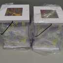 Honoson 2 Pcs Christmas Lanterns Decorative with LED String Lights Metal Hanging Xmas Vintage Lantern with Red Ribbon Berry for Indoor Outdoor Xmas Home Porch Party Decor(Snowflake)