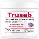 Chlorhexidianes Wipes for Dogs, Cats and Horses (Made in U.S.A) (USA) (Ketoconazole & Chlorhexidine Wipes, 50 Count)