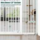 keny 51" Extra Tall Pet Gate, 29.7"-46" Wide Adjustable Cat Gate for Doorway, Hallway, Stairs, Auto-Close & Pressure Mounted, No Drilling, White