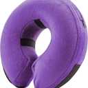 BENCMATE Inflatable Dog Cone Collar Alternative, Soft Dog Cone for Small Medium Large Dogs and Cats, Neck Recovery ECollar Donut Collar After Surgery (Large+, Purple)