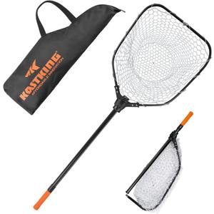 KastKing Brutus Fishing Net, Foldable Extendable Fish Landing Net, Lightweight & Portable Fishing Net with Soft EVA Foam Handle, Holds up to 44lbs/20KG, Fish-Friendly Mesh for a Safe Release