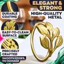 Gold Napkin Rings Set of 20 for Mothers Day Table Decor - Gold Leaf Napkin Rings Fits Various Napkin Styles - Great for Dining Table, Weddings, Elegant Table Setting Accessories