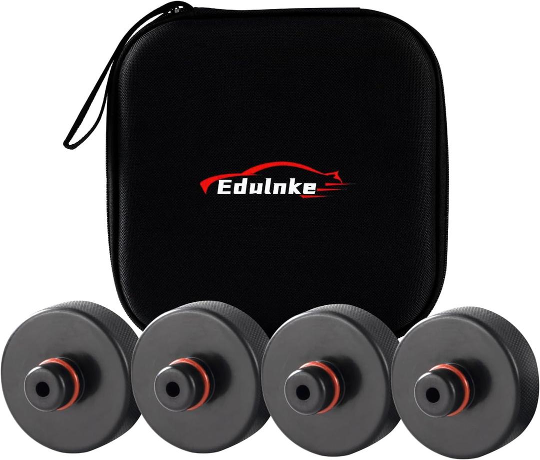Lifting Jack Pads Compatible with Tesla Model 3/S/X/Y, Upgrade Sturdy Rubber Lift Pucks, 2016-2026 Lift Pad with Protective Ring, Floor Adapters Protects Battery & Chassis
